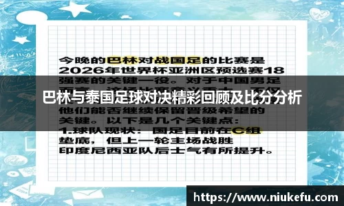 巴林与泰国足球对决精彩回顾及比分分析